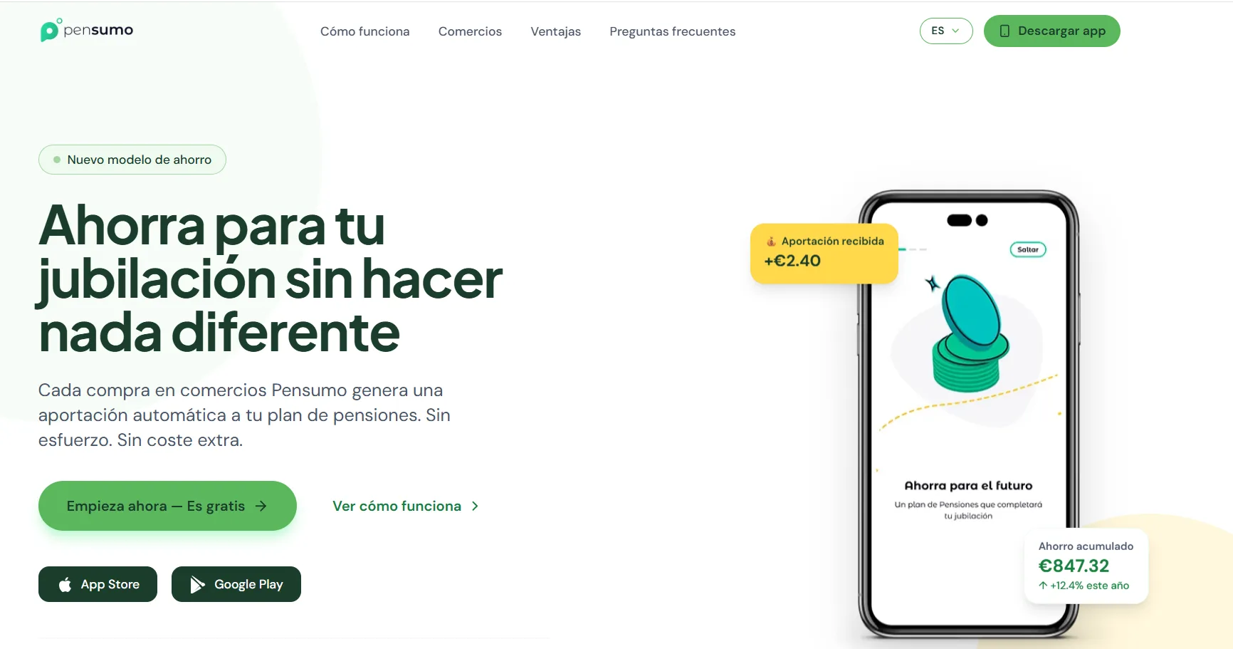 Captura de la web de Pensumo Banca